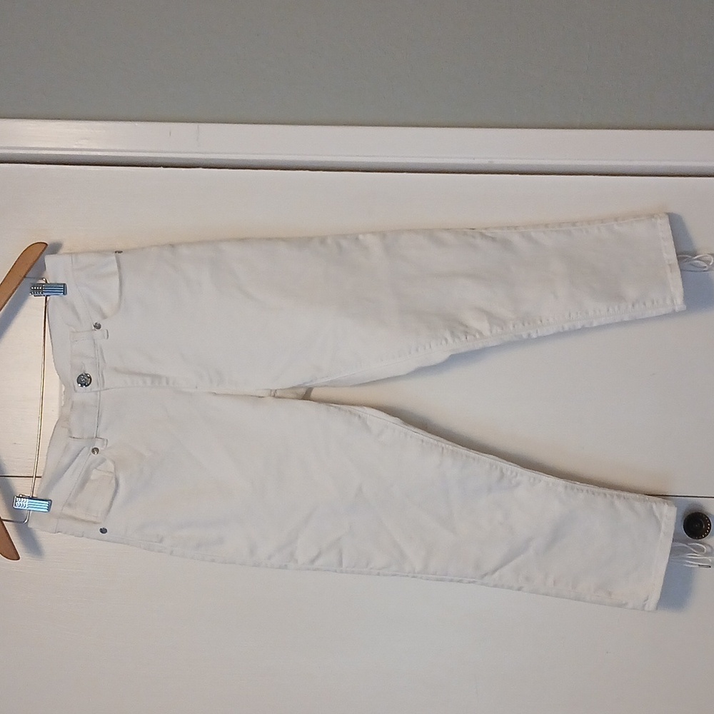 DG2 by Diane Gilman White Ankle Tie Stretch Jeans - Picture 3 of 12